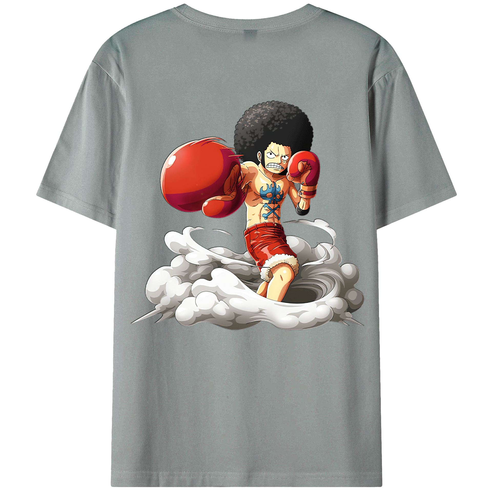 ワンピース モンキー・D・ルフィ ONE PIECE Monkey D. Luffy 綿100％ メンズ半袖Tシャツ（バックプリント） 通気性